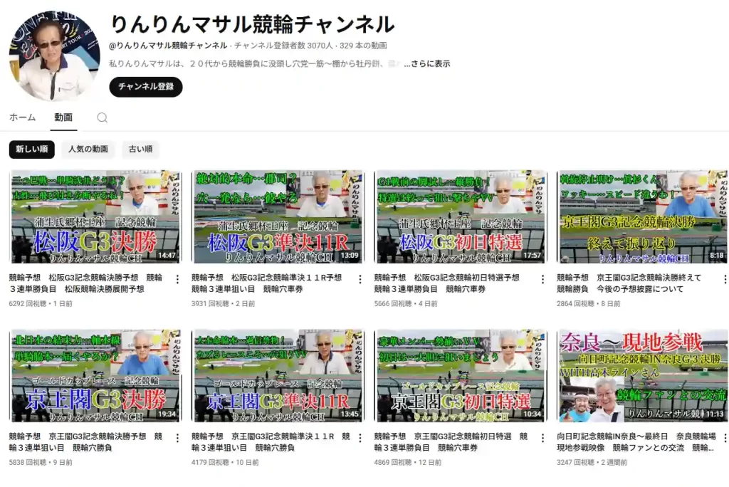 競輪YouTuber「りんりんマサル競輪チャンネル」