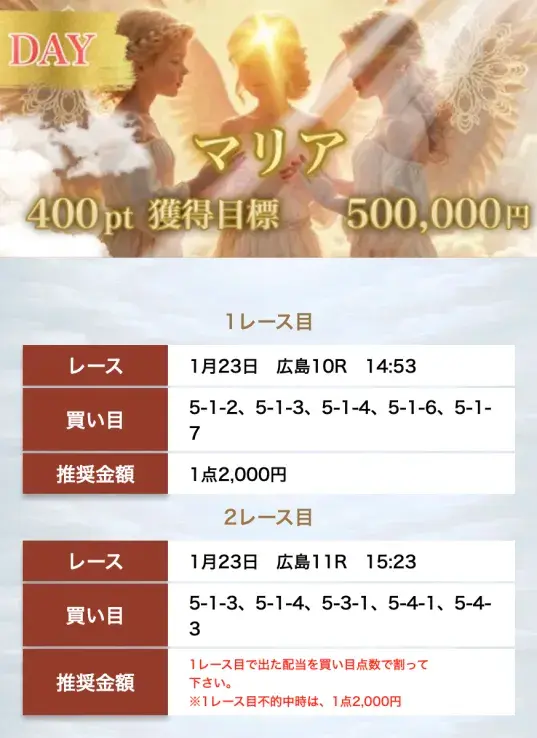 競輪ヘブン無料予想1月23日「マリア」当たり